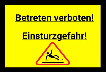 Warnschild Warnung - Zutritt verboten Betreten verboten! Bild