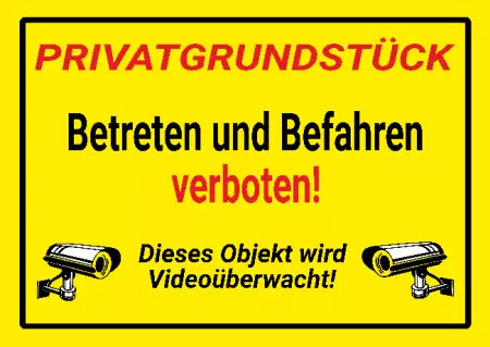 WarnschildWarnung - Zutritt verboten Betreten und Befahren verboten! Bild