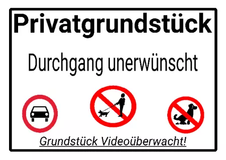 Warnschild Warnung - Zutritt verboten Durchgang unerwünscht Bild