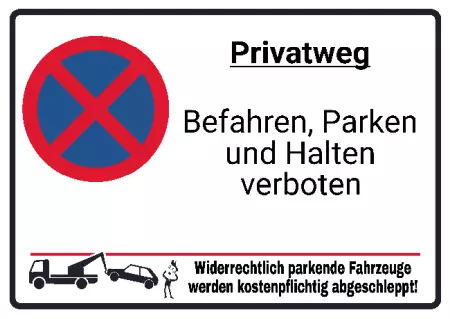 Warnschild Warnung - Zutritt verboten Privatweg Bild